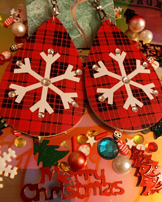 Flannel Snowflake Earrings