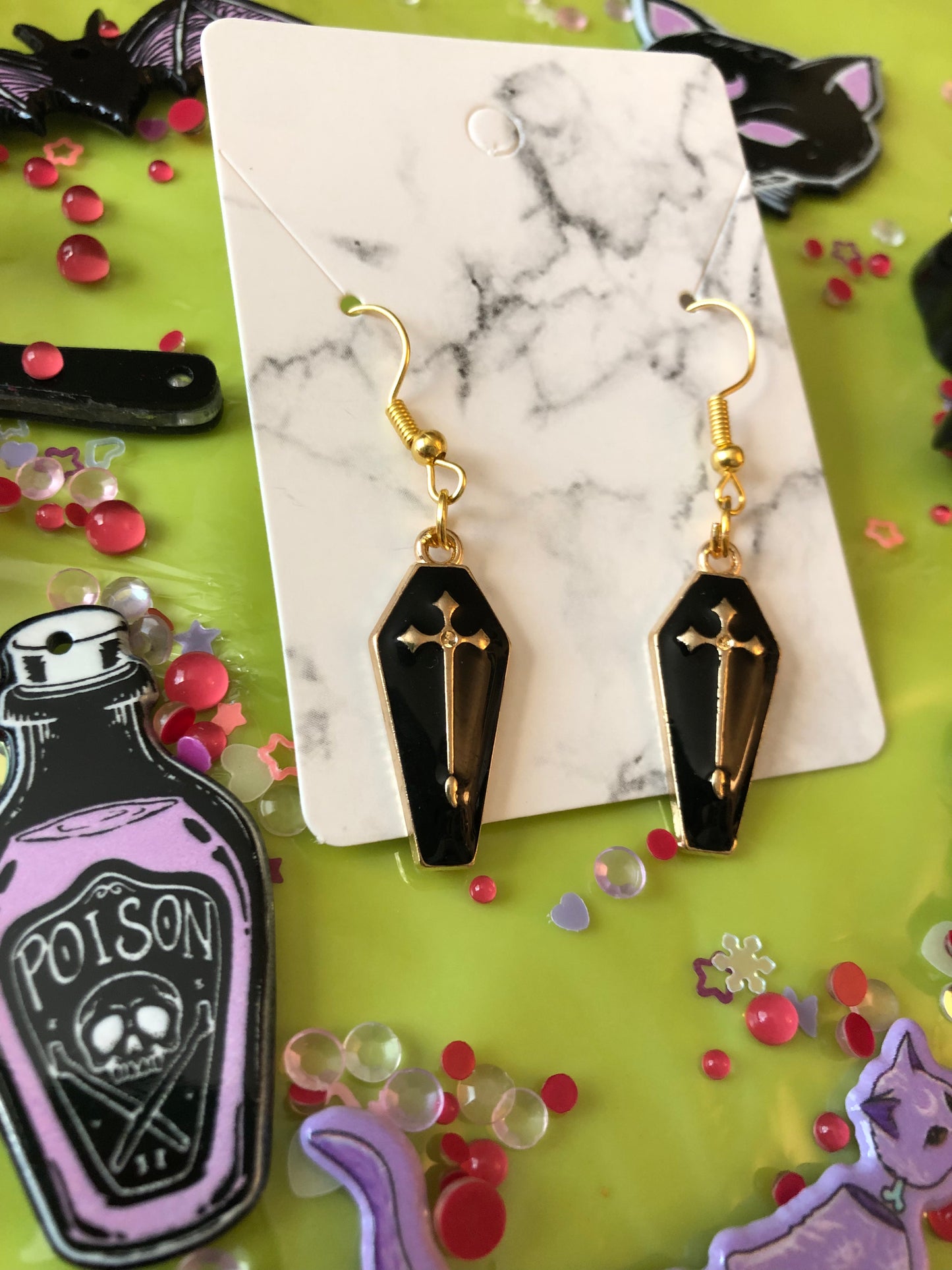 Small Coffin Earrings