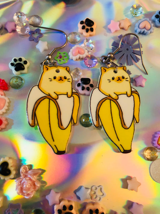 Banana Kitty Earrings