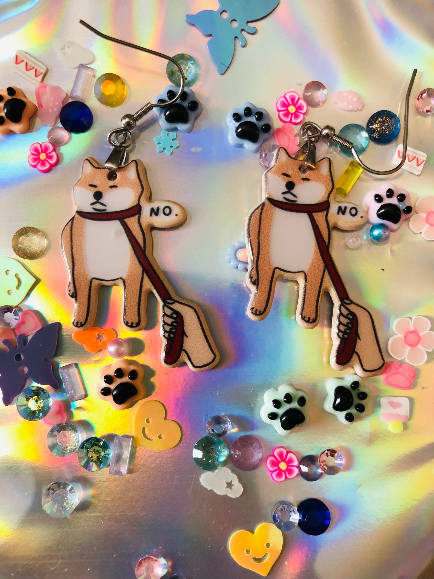 "No" Shiba Inu Earrings