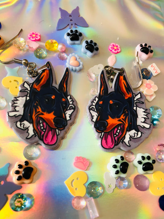 Doberman Earrings