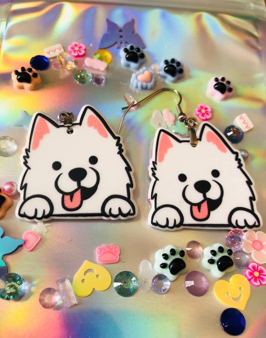 Samoyed Puppy Earrings