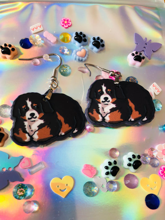 Bernese Mountain Puppy Earrings