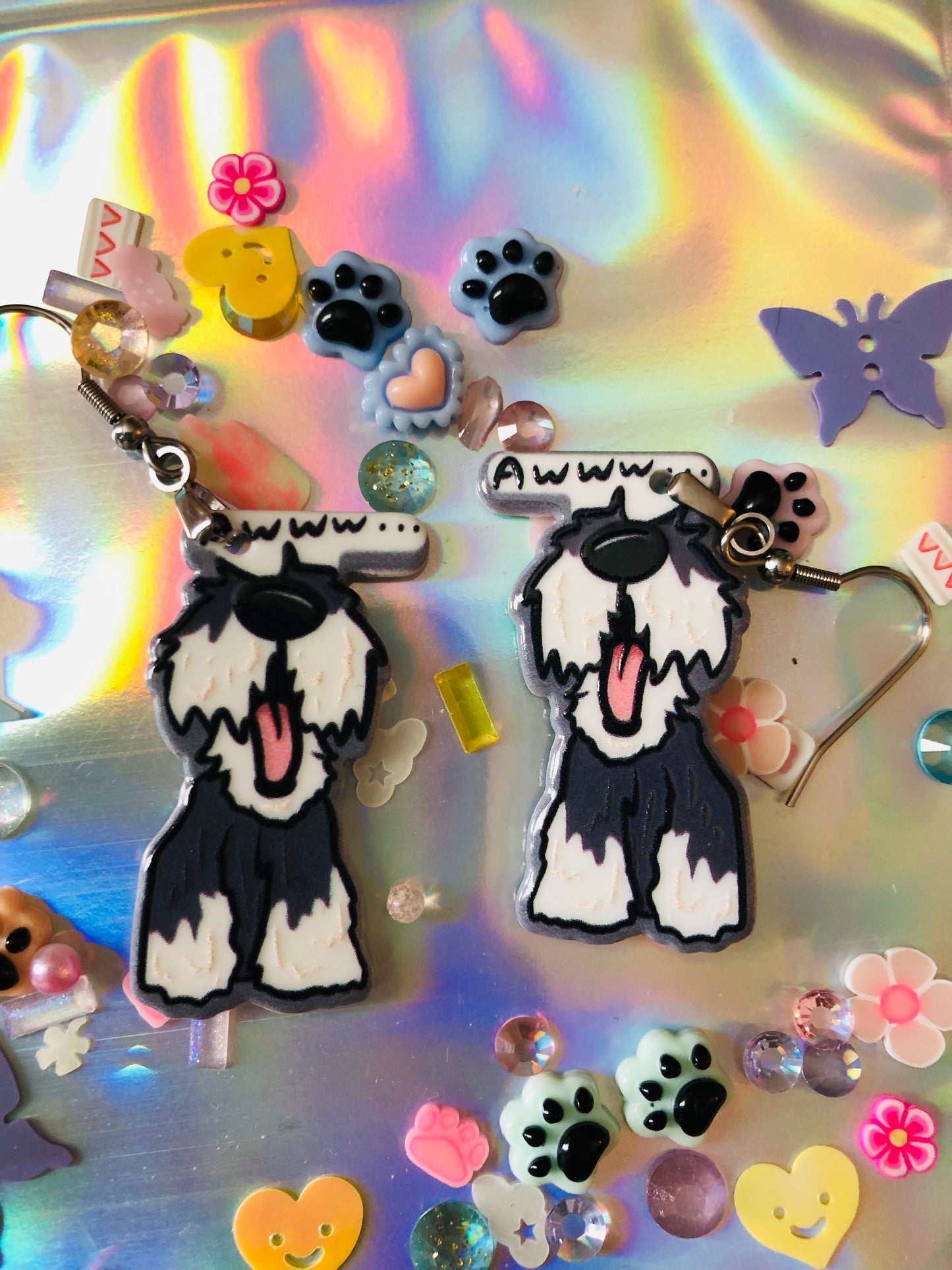 Awww Schnauzer Earrings