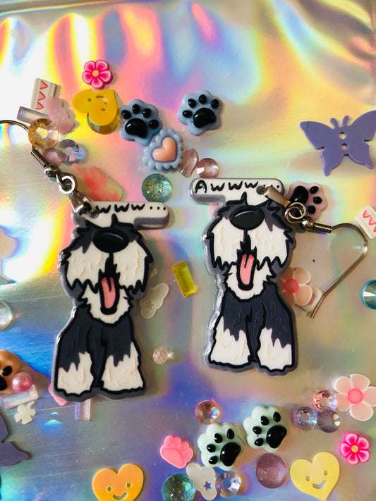 Awww Schnauzer Earrings