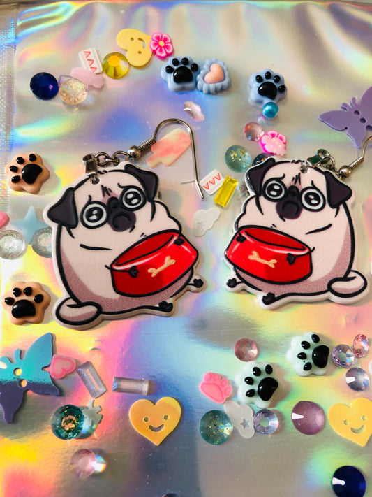 Puppy Eyes Pug Earrings