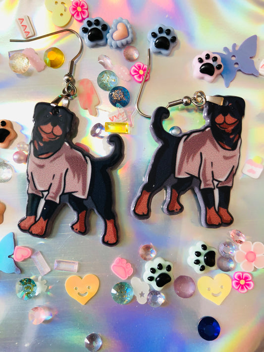 Rottweiler in Shirt Earrings